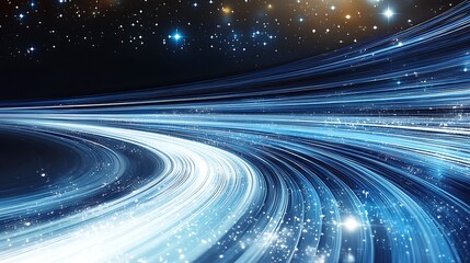 Aufkleber - Dynamic light trails evoke the essence of motion through space in a stunning cosmic scene filled with stars : Generative AI