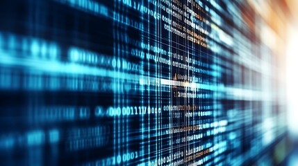 Fototapete - Dynamic Digital Data Stream with Vibrant Colors and Intricate Patterns on a Futuristic Screen : Generative AI