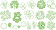 © 3Nitro - Tree top view outline collection, diverse foliage patterns, ideal for architectural plans, landscape designs, urban planning botanical illustrations, and garden