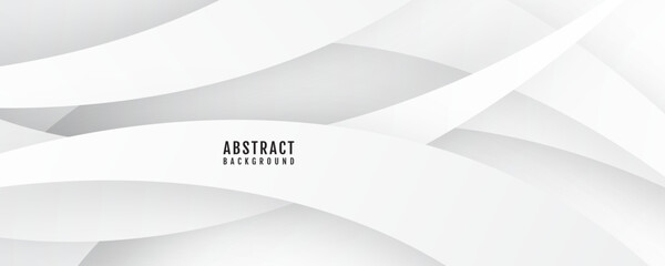 Wall Mural - 3d white geometric abstract background overlap layer on bright space with waves effect decoration. m