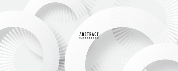 Wall Mural - 3d white abstract background overlap layer on bright space with cutout shape effect decoration. mode