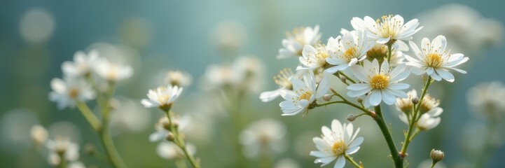 Poster - Dried Gypsophila, ethereal white flowers, intricate detail , nature, fragile