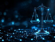 © NEW - Digital scales of justice representing law and fairness in networked world