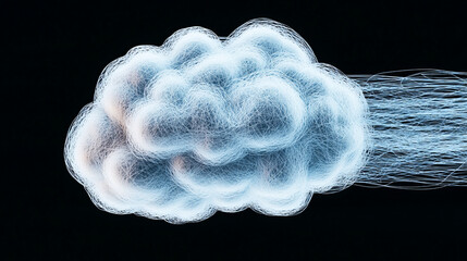 Wall Mural - Abstract visualization of cloud with flowing lines, representing movement and energy. This dynamic image evokes sense of