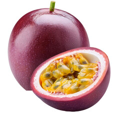 Wall Mural - passion fruit isolated on white background full depth of field