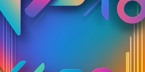 Aufkleber - Colorful abstract background with geometric shapes creating dynamic visual design