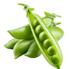 Wall Mural - pea pod isolated on white background full depth of field