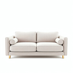 Wall Mural - A stylish 3D rendered single sofa with a sleek design and fluffy texture, perfectly isolated on a white background. Ideal for minimalist interiors, home decor, and furniture concepts.