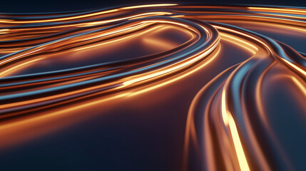 Poster - Smooth copper waves creating a mesmerizing abstract pattern