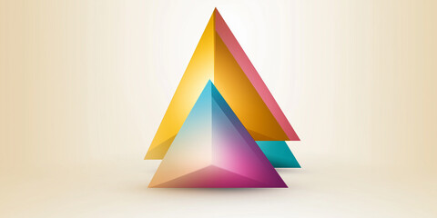 Leinwandbilder - Colorful triangles creating abstract design on gradient background