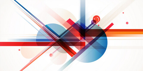Leinwandbilder - Abstract geometric background featuring intersecting lines, circles, and squares