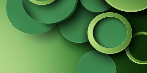 Leinwandbilder - Green abstract background showing overlapping circles creating depth and gradient