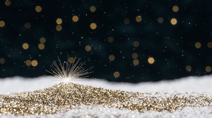 Wall Mural - Sparkling Glitter Background  Festive  Shimmering  Gold  Night  Bokeh  Holiday  Winter