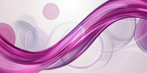 Poster - Purple wave flowing through circles abstract background