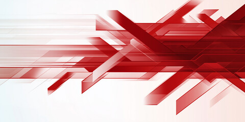 Leinwandbilder - Abstract red geometric shapes creating dynamic composition on white background