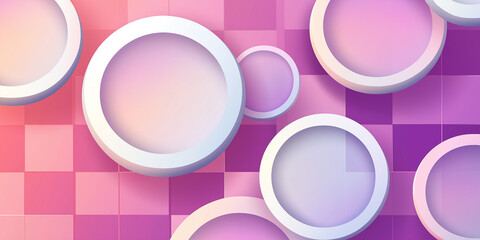 Aufkleber - Abstract background showing overlapping circles creating depth and gradient colors on checkered pattern