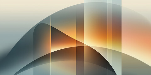 Wall Mural - Abstract orange and grey shapes creating dynamic composition