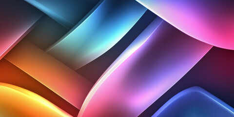 Poster - Colorful intertwined shapes creating vibrant abstract background