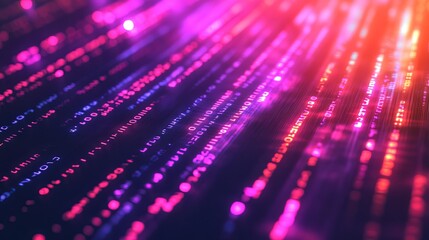 Glowing digital symbols in abstract form, representing the essence of modern coding and technology.