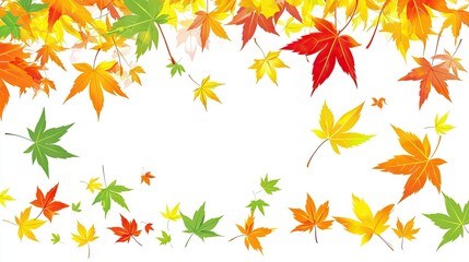 Poster - Autumn maple leaves falling frame