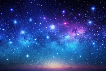 Wall Mural - celestial canvas a night sky panorama featuring brilliant stars, cosmic dust, and a serene horizon