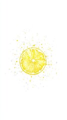 Poster - Lemon slice art with liquid effect for summer design elements, isolated for food and drink projects