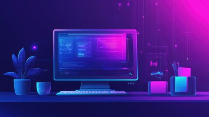 Neon Nights: A Programmer's Workspace