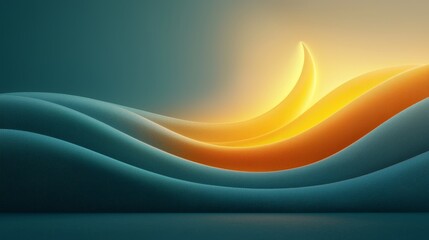 Wall Mural - Abstract waves and sun, vibrant colors flowing lines for backgrounds, prints, digital art