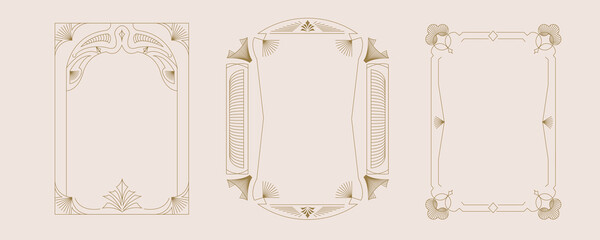 Wall Mural - vintage deco frame and border. abstract decoration for vertical design