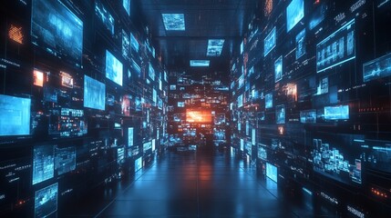 Wall Mural - programmatic advertising and media buying platform concept – 3d illustration depicting automated dig