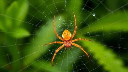 macro closeup of a spider on intricate web – hyper-detailed nature photography