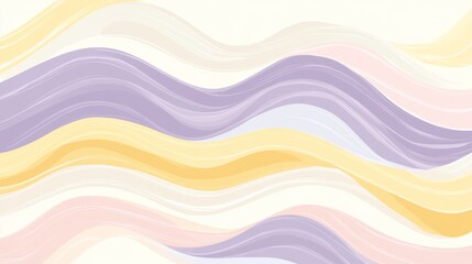 Wall Mural - Abstract pastel colored wavy lines background with soft, calming hues