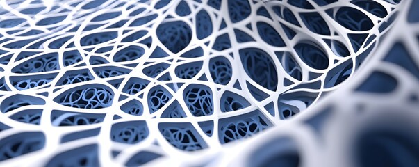 Wall Mural - complex interconnected structure showing an abstract layered network design