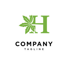 Wall Mural - Letter H Cannabis Logo Icon Vector