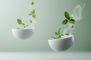 Wall Mural - Fresh Herbs in a Bowl - A Culinary Delight