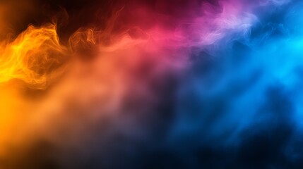 Wall Mural - Ethereal Color Swirl, Abstract Smoke in Yellow, Blue, and Pink