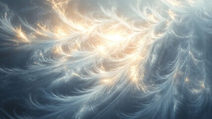 Wall Mural - Celestial Frost: A Dreamlike Fractal Landscape