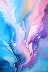 Canvas Print - abstract acrylic pour painting hyperealistic irisdicent holographic gradient colors poster background