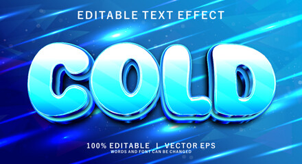 Wall Mural - cold 3d vector text effect with modern style design