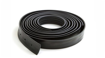 A simple and distinct belt is prominently displayed all alone on a clean, expansive white background. The belt's design, texture, and details are clearly visible, making it a focal point. This unclutt