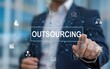 © Media Srock - Businessman touching outsourcing concept with connected business process icons