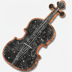 Wall Mural - cosmic violin a celestial string instrument design