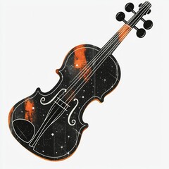 Wall Mural - celestial violin a cosmic string instrument design
