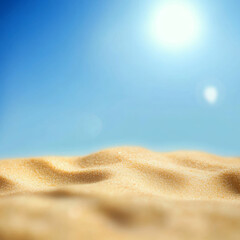 golden sand under bright sun in clear blue sky