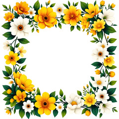 Poster - yellow flower border	