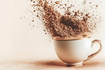 Poster - Cocoa Powder Explosion in a Cup - A Stunning Visual