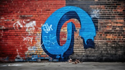 Canvas Print - urban blue question mark