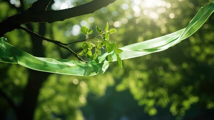 Wall Mural - tree green ribbon transparent