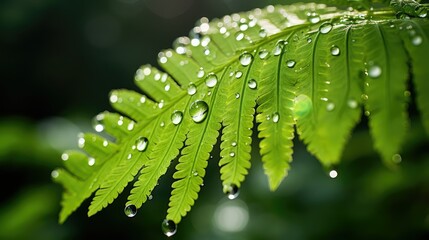 Wall Mural - droplets fern plant