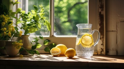 Poster - refreshing water with lemon